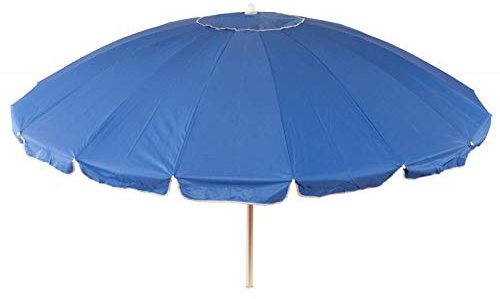 Decorspace - Sombrilla de playa con varillas de fibra de vidrio, poste de aluminio orientable con punta de taladro, turquesa, Ø 240 cm