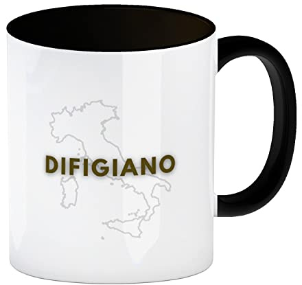 Difigiano Di-Fig-I-A-No Dialekt Kaffeebecher in schwarz eine lustige Tasse mit vermeintlichem italienisch Anmache Anbaggern bayrisch Südtirol Österreich Missverständnis Insider