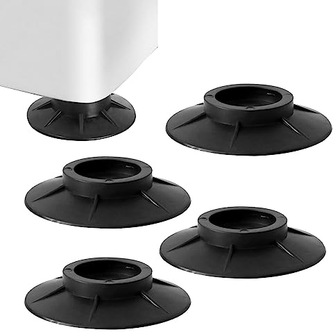 MUNSKT 4PCS Washing Machine Feet Pads, Dryer Non-slip Anti-deviation Anti Vibrant Shock Absorber Dampers, Rubber Black Base Floor Mats