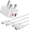 25W USB C &18W Quick Charge 3.0 Super Fast Charger Plug and Cable for Samsung Galaxy S24 S23 S21 S20 S22 Plus Ultra FE A15 A25 5G A52 A52S A34 A23 A72 M13,Note 10 20,Google Pixel 7 6 Pro,Phone Adapter