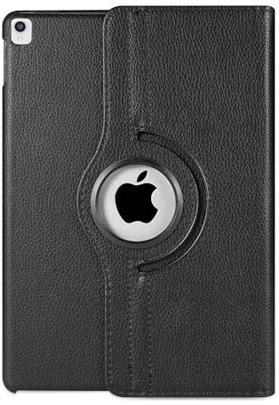 Funda de piel giratoria de 360° para Apple iPad 10.2 de 9ª/8ª/7ª generación lanzada en 2021/2020/2019 y para Apple iPad Pro 10.5 lanzado en 2017 y para Apple iPad Air 3 lanzado en 2019 (negro)