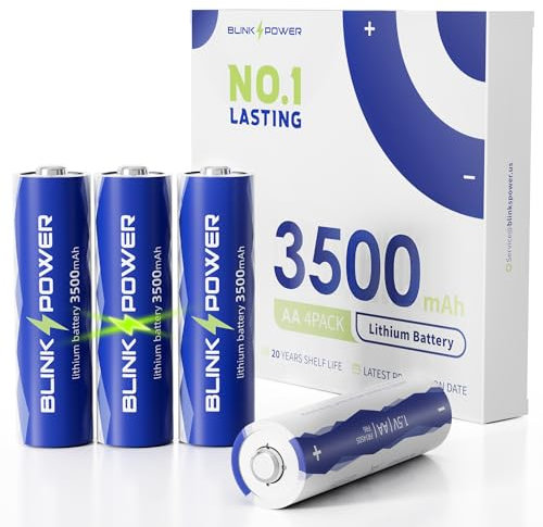 Blinkspower™ Lithium-Batterien, AA-Batterien, 4 Stück, 3500 mAh, NO.1, dauerhafte 1,5 V, Doppel-A-Akku【Nicht wiederaufladbar】