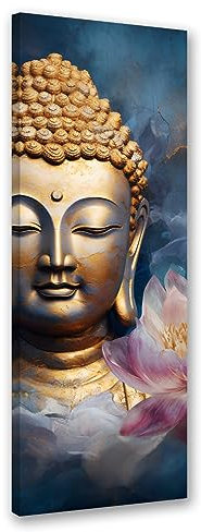 Feeby Wandbilder Yoga Buddhismus 60x150 cm 1 tlg Modern Leinwandbilder Bild auf Leinwand Kunstdruck Wand Bild Wanddeko Design Schlafzimmer Büro Flur Hotel Spa Wohnzimmer Buddha Orient Zen mehrfarbig