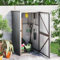 Hovothy Gerätehaus 88x89x161 cm Wand-Geräteschuppen Gartenschrank Wetterfest Geräteschuppen Gartenhaus Metall Fahrradunterstand Holzlager Hütte Grau