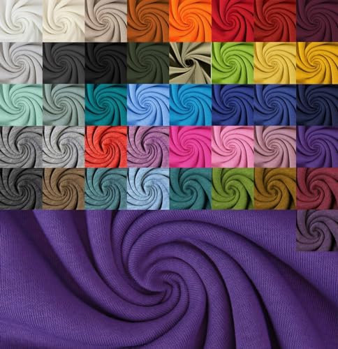 Generisch Wintersweat Meterware Uni - Sweatshirt Stoff meliert - Baumwoll Sweat zweifarbig - weicher Stoff für Pullover/Hoodies - ÖkoTex 100 *Ab 50cm, Farbe: 045 lila