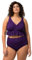 Ulla Popken Bikini, Struttura, Volant, Coppe morbide, Spalline Regolabili Set, Lilla, 62 Donna