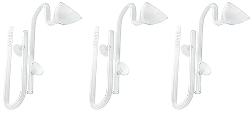 Fegtrty 3Stück 16 mm Aquarium Glas Zufluss Abfluss Lilienrohr Rohr Aquarium Wasserwasser Pflanze Kanister Filter Saugnapf Set