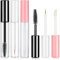 Molain Bottiglia di Mascara Vuota con Bacchetta per Ciglia, Tubi Trasparenti Vuoti di Lucidalabbra, Tubo Contenitore Eyeliner Riutilizzabile Contenitore Mascara Vuoto Portatile (nero+bianco+rosa, 5ml)