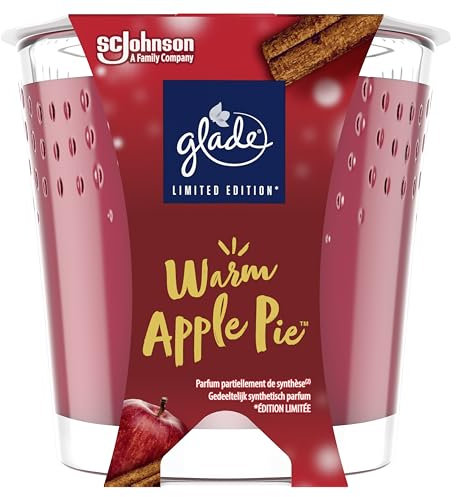 Glade Duft-Kerze im Glas Warm Apple Pie, bis zu 27 Stunden Brenndauer, 6er Pack (6x112g)