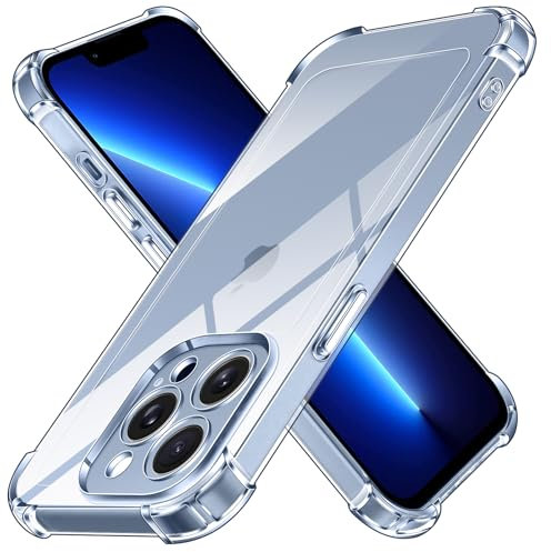 iVoler Anti Ingiallimento Chiaro Cover Case per iPhone 13 Pro 6.1 Pollici, [Antiurto di Grado Militare] Custodia Sottile Trasparente per Assorbimento degli Urti con Paraurti in TPU Morbido