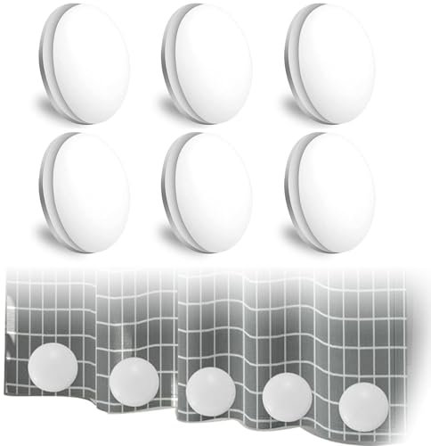 6 paia di pesanti, forti magneti per tende, per esterni, tenda da doccia, pesi, per esterni, impermeabili, per tovaglia (bianco, 4 cm)