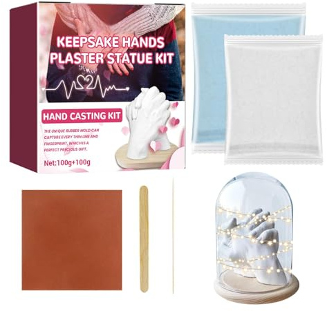 Tewzafiya Kit de moldes de Mano, Kit de fundición a Mano DIY, Kit para modelar Las Manos de la Familia moldes para Manos y pies, Molde de Yeso, Regalo de decoración para el hogar para Parejas,