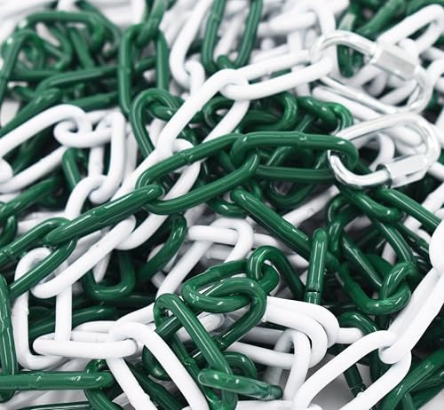 Absperrkette Metall 10m Grün-Weiß, Stabil & Sichtbar – Ideal für Parkplätze & Messen