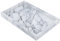 MAKTSAM Bandejas de Servir de mármol de 30 x 20 x 3 cm con Alfombrilla Antideslizante, Bandeja Rectangular Decorativa para tocador, Bandeja de Servir de mármol Gris para Cocina, baño, tocador