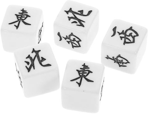 BESTonZON 5stücke Kleine Mahjong Würfel Spielwürfel Windrichtungswürfel Dekorative Spiel-Requisiten Brettspiel-Tool Acrylmaterialien