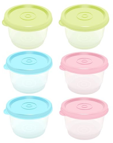 Xpieoyrm 6 Stück Frischhaltedosen, Kleine Brotdose, kleine Lebensmittelbehälter, BPA Frei, Praktische Aufbewahrungsbox Küche, für die Küche Gefrier-Aufbewahrungsbehälter