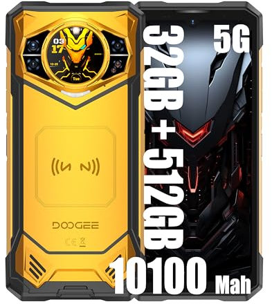 DOOGEE S200 X 5G Cellulari, 32GB + 512GB, 10100mAh/33W Smartphones, Rugged 4G Smartphone, 100MP + 20MP (Vision Nocturne) + 20MP Telefono Indistruttibile, Android 14 6,72 pollici AMOLED FHD+ Arancia