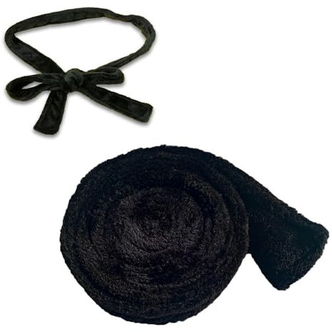 INCAUCA Black Robe Belt Replacement, Thick Flannel Robe Tie, 170 cm Long Bathrobe Belt, Unisex Soft Pajamas Replacement Fixed Belt for Women Men