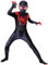 Spider Kostüm, Spider Kostüme Kinder 3D Anime Anzug mit Mask, Schwarz Miles Morales Kostüm, Kinder Cosplay Party Ankleiden Jumpsuit für Karneval Halloween Fasching