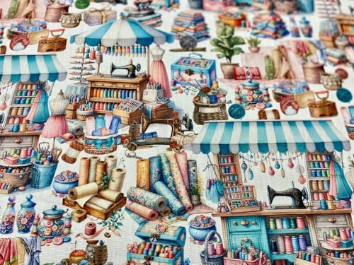 Nähstoff, Panama-Stoff, 100 % Baumwolle, Segeltuch, Dekostoffe, Meterware, 1 m x 140 cm.