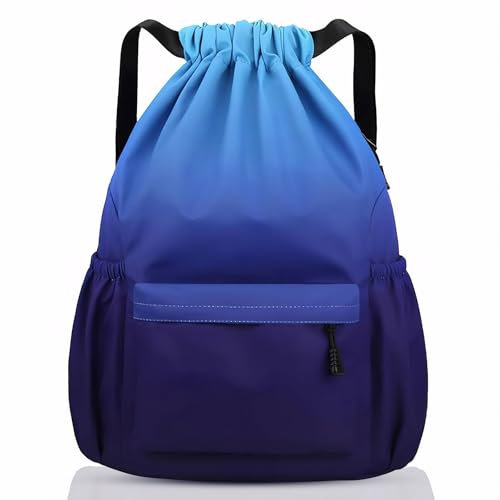 Qoosea Mochilas de Cuerdas Impermeable Bolsa de Deporte, Gran Capacidad Nylon Mochila de Gimnasio con Cordón para Hombre Mujer, Gym Bag de Cincha para Escolar, Senderismo, Casual, Viaje, Playa