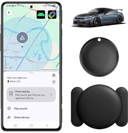 MaiLv GPS Tracker for Vehicles Work with Google Find Hub, Bluetooth Tracker | IP67 Waterproof, No Monthly Fee, Magnetic Car Tracker, Global Tracking for Cars Bikes Luggage (Not for iOS or HUAWEI)