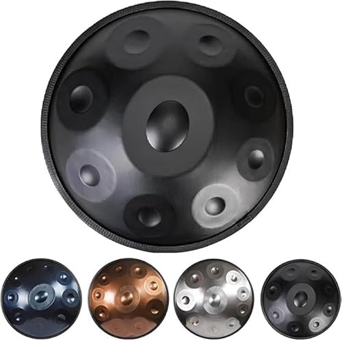 432Hz/440Hz Handpan Drum 9/10/12-Notes 22in Instrument In D Minor Steel Hand Pan Drums For Adults With Soft Bag, Stand(Gold,432HZ/12Not)