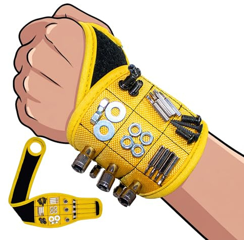 Gifts for Men, Novelty Magnetic Wristband for Screws, Fathers Day Tools Presents for Dad Brother Uncle Boyfriend Handyman, Multi Tool Belts DIY Gadget, Gifts for Him