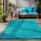 SIMPEX Flauschiger Teppich Wohnzimmer Schlafzimmer Läufer Flur Esszimmer Küchenteppich Hochflor Einfarbig Modernes Design 30 mm Florhöhe Kuschelweich, Türkis, 300 x 400 cm