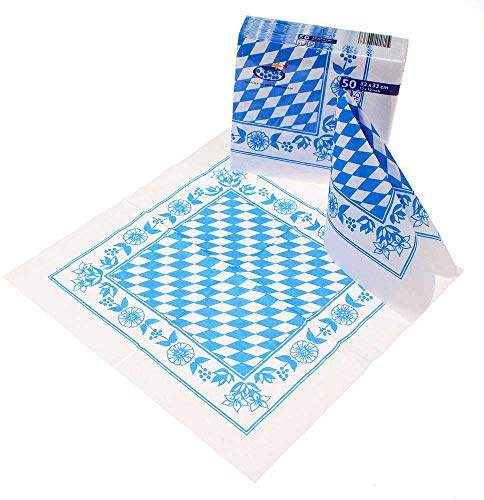 Duni Zelltuch Servietten Bayerische Raute 33x33 cm 1/4 Falz 50 Stück, Servietten 33x33 Bayrische Raute