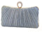 iwish Womens Blue Glitter Clutch Geldbörse Plissee Abendtasche für Brauthochzeit Party mit Strass Ring
