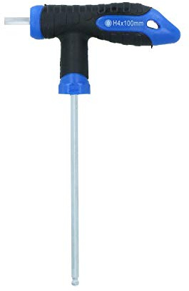 H4 - Chiavi Brugola Esagonali con Impugnatura a T, Cacciavite 4 mm, in Acciaio al Cromo Vanadio