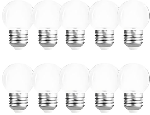 HUAMu E27 LED-Lampe,dekorative Girlandenlampe 2W,kleine Golfball-Lampe,Kaltweiß,PC-Material AC220V-240V,10er-Pack