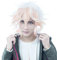 GZIRUE Weiß Kurze Gewellte Perücke Haar für Nagito Komaeda Cosplay Kostüm Halloween Party Wig Perücken