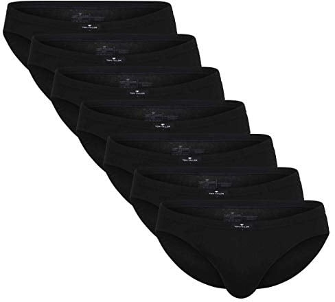 TOM TAILOR 7er Pack Herren Slips aus 100% natürlicher Baumwolle (schwarz-dunkel-Uni) 6