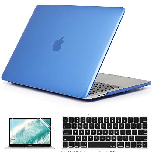 QYiD Custodia per MacBook PRO 15 Retina A1398, Plastic Transparent Cover con Tastiera Cover & Proteggi Schermo per MacBook PRO 15.4 con Retina Display Modle A1398 (2012-2015 Release), Blu Scuro