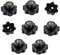 ASFINS M10 Sternschraube, 8 Stücke M10 Sterngriffmutter Klemmknopf, Innengewinde Kunststoffgewinde Durch Loch Star Kopf für Werkzeugmaschine, Schwarz, 40 mm x M10