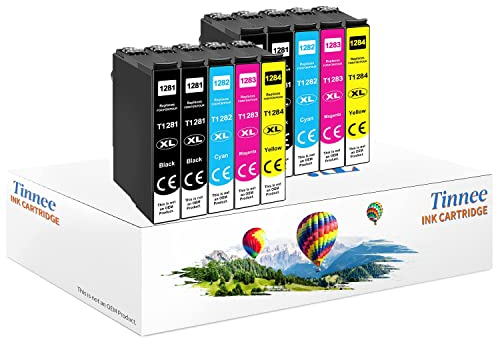 Tinnee T1285 Druckerpatronen kompatibel für Epson T1281 T1282 T1283 T1284 für Epson Stylus SX125 SX420W SX425W SX235W S22 SX130 SX435W SX230 SX440W Stylus Office BX305F BX305FW