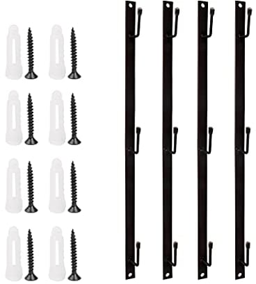 Tonxus 4 Sets Metal Coffee Mug Rack - Mug Holder with 4 Hooks,Vertical Wall Mounted Large Cup Hanging Hooks,Kitchen Storage Display Organizer Hanger for Coffee Mug,Tea Cup (Black)