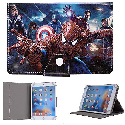 Kids Tablet Case For Universal 8 (8 Inch) ~ Spiderman With Avengers Cover (Universal 8 (8 Inch), Spiderman With Avengers)