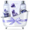 BODY & EARTH Lavendel Wellness Set für Frauen 7 tlg, Beauty Set, Badeset Frauen Geschenk, Geburtstagsgeschenk für Mama, Freundin Geschenkbox Muttertagsgeschenk