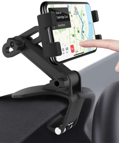 woleyi Dashboard Clip Car Phone Mount, Car Sun Visor & Rearview Mirror Clamp Phone Holder with Adjustable Arm for iPhone 16 15 14 Pro Max XS X XR 8, iPad, Galaxy Tab, Smartphones etc