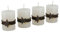 Adventskerzen mit Motiven – 4er Set - Rustikale Oberfläche - Kerzen/Stumpenkerzen für Weihnachtskranz/Adventskranz - Weihnachten (Wollweiß, Höhe 8 cm/Ø 6 cm)