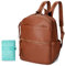 MISS FONG Baby Wickeltasche Wickeltasche Leder Wickeltasche Babytasche mit Rückentasche & Wickelunterlage für Mama Braun