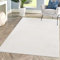 carpet city Teppich Einfarbig Weiß Wohnzimmer - Rechteckig 120x160 cm - Hochtief-Streifen-Muster, 3D-Effekt - Kurzflor Teppiche Modern - Deko Home&Living