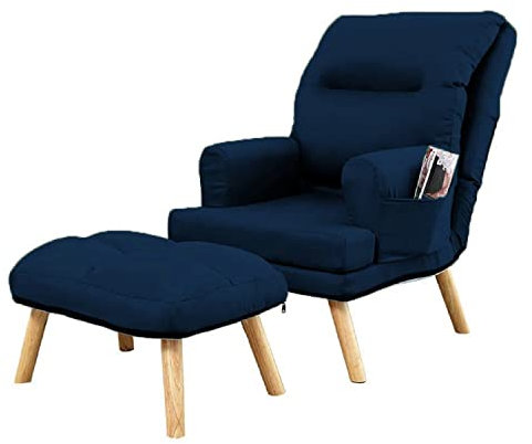 Grekpol-Sessel NEMO, moderner Sessel für Wohnzimmer, Schlafzimmer mit 5-Stufen-Verstellung, skandinavischer Stil (Dunkelblau Monolith 77)
