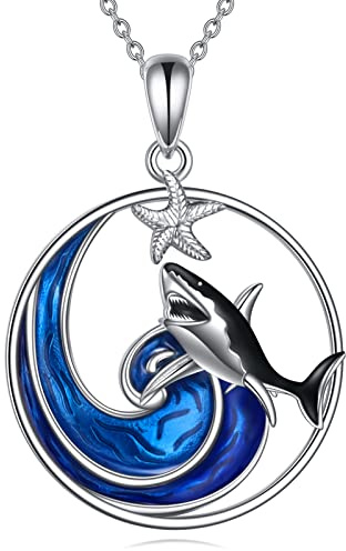 AXELUNA Ozean Halskette Sterling Silber Ozean Schmuck Anhänger für Frauen Mädchen Mutter Frau, Sterling Silber