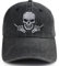 Vxchkerm Baseballkappe mit Totenkopf und gekreuzten Knochen für Herren und Damen, lustig, verstellbar, gewaschene Denim-Baumwolle, bestickte Skelettmütze, Schwarz-1, Einheitsgröße