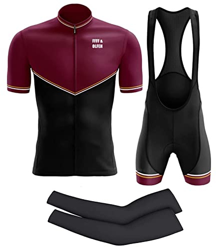 Herren Fahrradbekleidung Set Kurzarm Herrentrikot Radhose Radtrikots für Herren Schnelltrocknend Atmungsaktiv mit 3D Sitzpolster Funktionsshirt Schnell Trocknen Stoff Fahrradtrikot (Rot B,L)