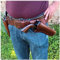 HIRTH Mittelalterliche PU Lederpistole Holster Revolver Western Cowboy Pistolpistolen Vintage Steampunk Style Taille Accessoire für Cosplay,Braun